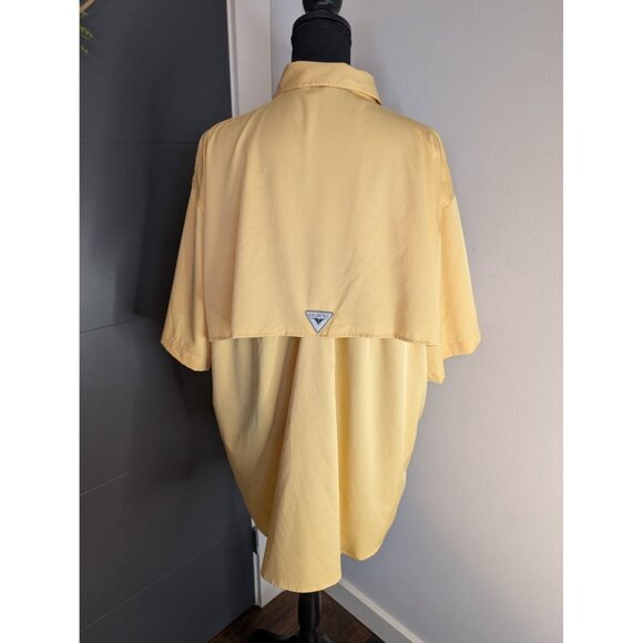 Lot of 2 Men's Cape Back Short Sleeve Fishing Shirts - Yellow and Blue - 2XL - Picture 3 of 9